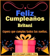 GIF Mensaje de cumpleaños Britani